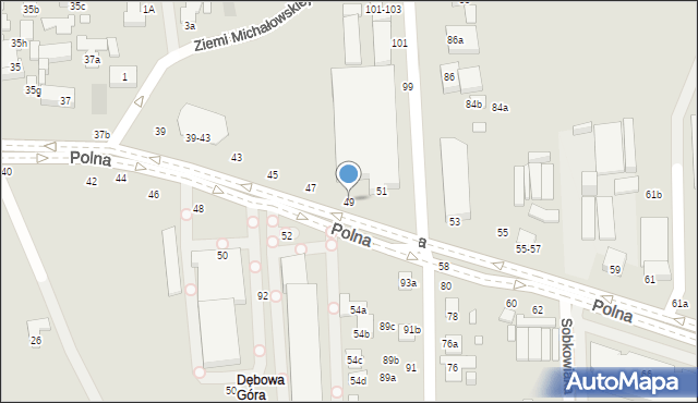 Toruń, Polna, 49, mapa Torunia