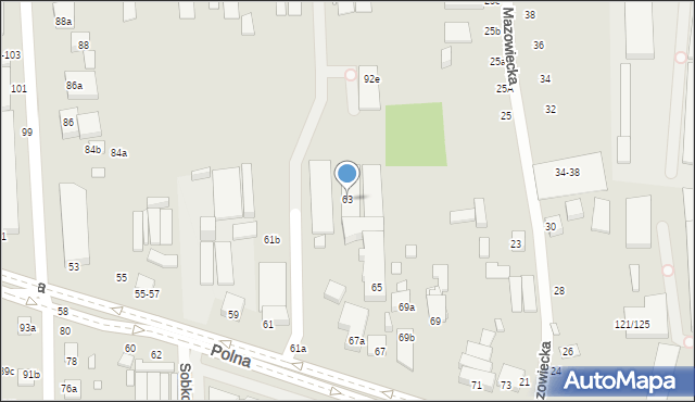 Toruń, Polna, 63, mapa Torunia