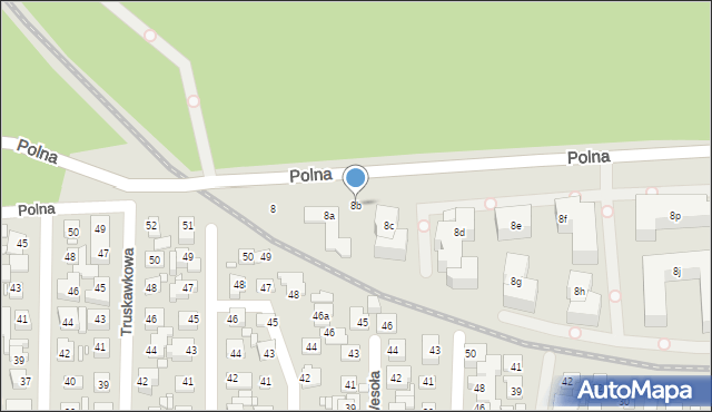 Toruń, Polna, 8b, mapa Torunia