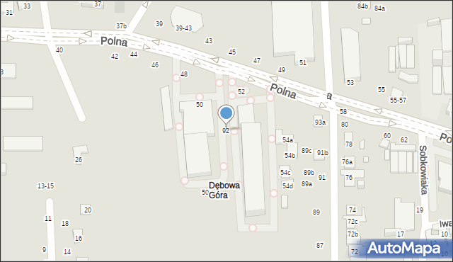 Toruń, Polna, 92, mapa Torunia