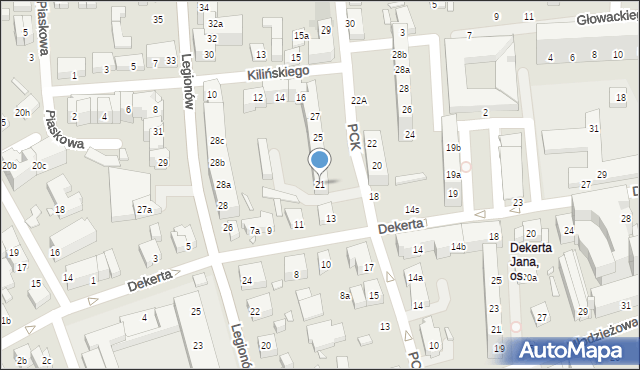 Toruń, Polskiego Czerwonego Krzyża, 21, mapa Torunia