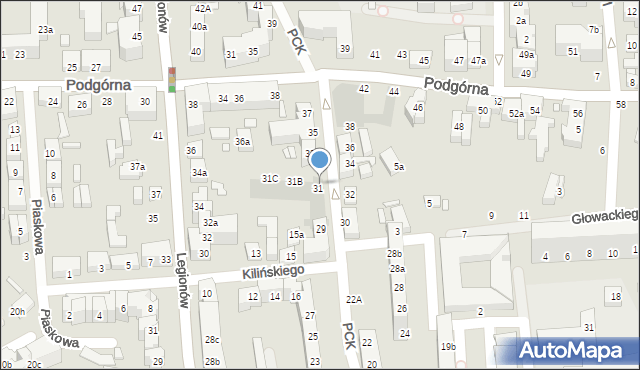 Toruń, Polskiego Czerwonego Krzyża, 31A, mapa Torunia