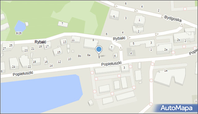 Toruń, Popiełuszki Jerzego, bł. ks., 8, mapa Torunia