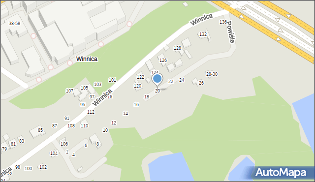 Toruń, Powiśle, 20, mapa Torunia
