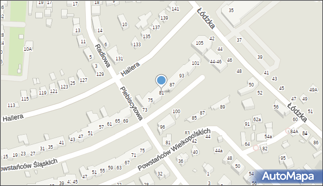 Toruń, Powstańców Śląskich, 81, mapa Torunia