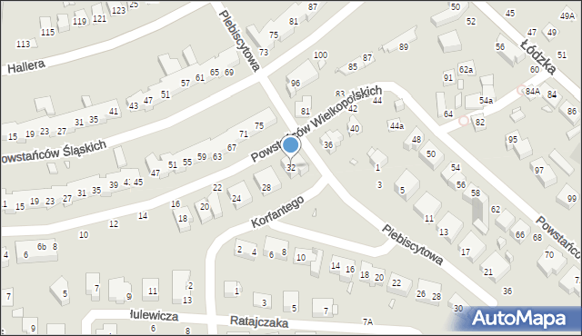 Toruń, Powstańców Wielkopolskich, 32, mapa Torunia