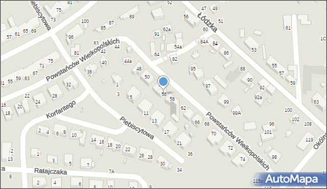 Toruń, Powstańców Wielkopolskich, 56, mapa Torunia