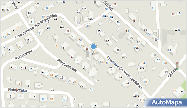 Toruń, Powstańców Wielkopolskich, 62, mapa Torunia