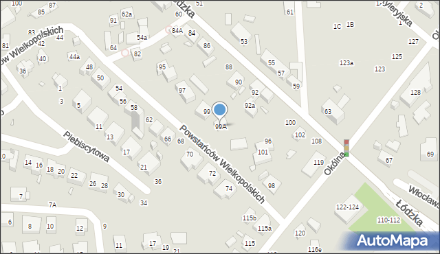 Toruń, Powstańców Wielkopolskich, 99A, mapa Torunia
