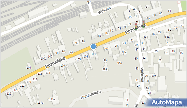 Toruń, Poznańska, 101, mapa Torunia