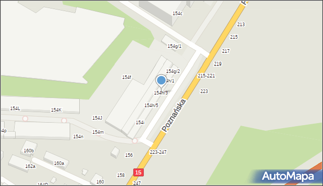 Toruń, Poznańska, 154h/3, mapa Torunia