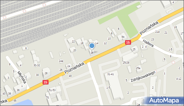 Toruń, Poznańska, 16, mapa Torunia