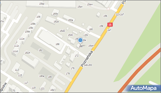 Toruń, Poznańska, 166, mapa Torunia