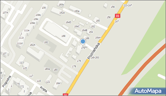 Toruń, Poznańska, 172, mapa Torunia