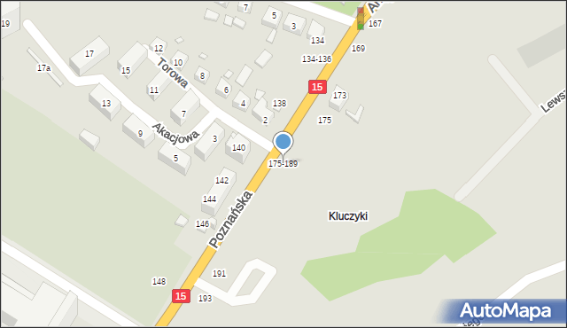 Toruń, Poznańska, 175-189, mapa Torunia