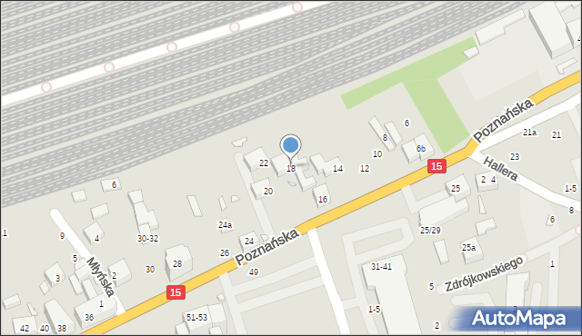 Toruń, Poznańska, 18, mapa Torunia