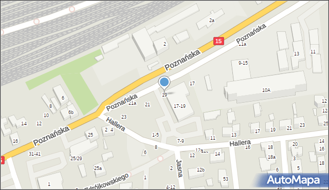 Toruń, Poznańska, 19, mapa Torunia