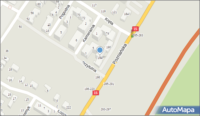 Toruń, Poznańska, 194, mapa Torunia