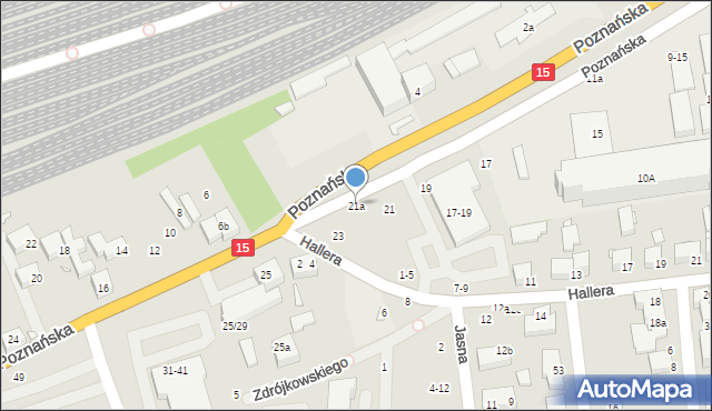 Toruń, Poznańska, 21a, mapa Torunia