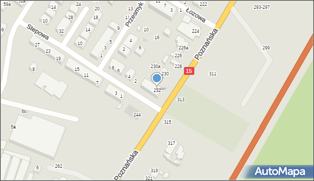 Toruń, Poznańska, 232, mapa Torunia