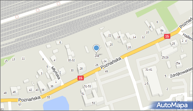 Toruń, Poznańska, 24a, mapa Torunia