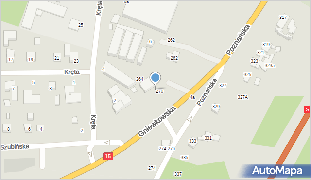 Toruń, Poznańska, 264-270, mapa Torunia