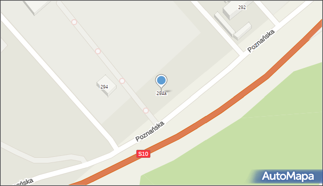 Toruń, Poznańska, 294a, mapa Torunia