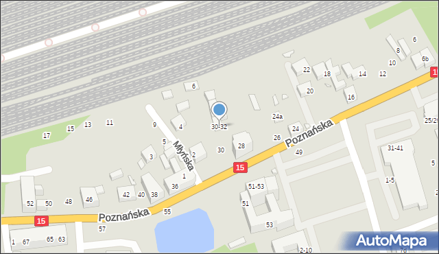 Toruń, Poznańska, 30-32, mapa Torunia