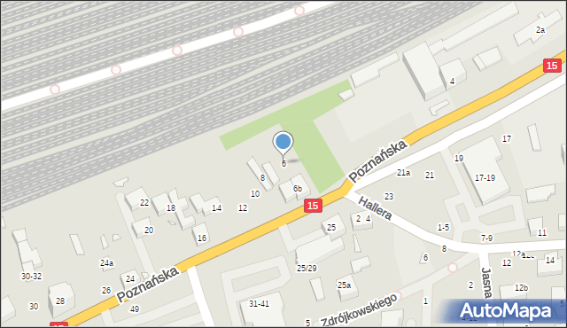 Toruń, Poznańska, 6, mapa Torunia