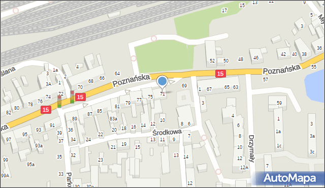 Toruń, Poznańska, 71, mapa Torunia