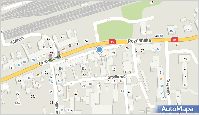 Toruń, Poznańska, 77, mapa Torunia