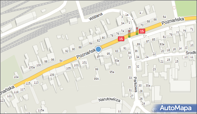 Toruń, Poznańska, 97, mapa Torunia