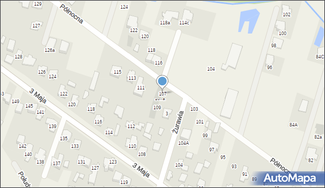 Truskaw, Północna, 107, mapa Truskaw