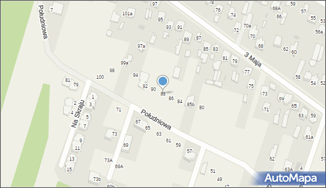 Truskaw, Południowa, 88, mapa Truskaw