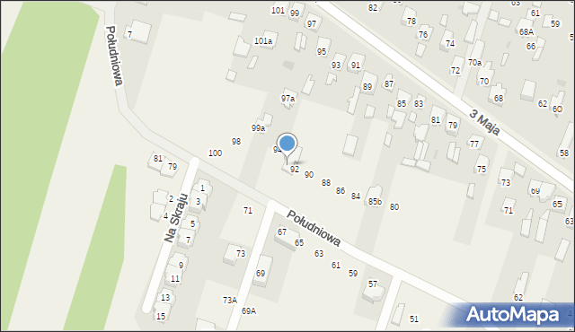 Truskaw, Południowa, 92a, mapa Truskaw