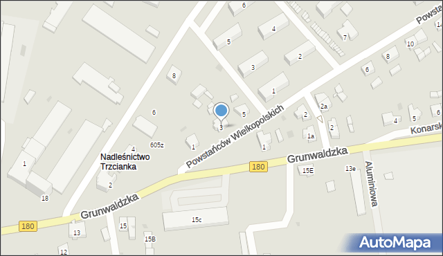 Trzcianka, Powstańców Wielkopolskich, 3, mapa Trzcianka