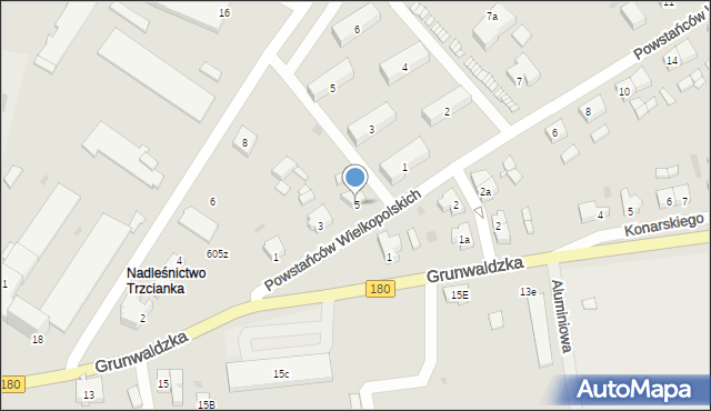 Trzcianka, Powstańców Wielkopolskich, 5, mapa Trzcianka