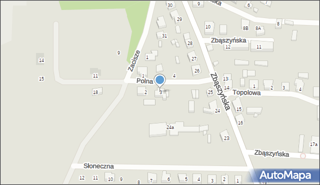 Trzciel, Polna, 3, mapa Trzciel