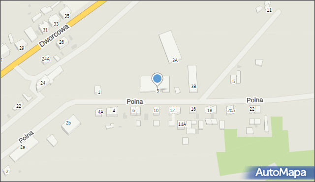 Trzcińsko-Zdrój, Polna, 3, mapa Trzcińsko-Zdrój