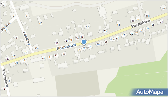 Trzebicz, Poznańska, 28, mapa Trzebicz