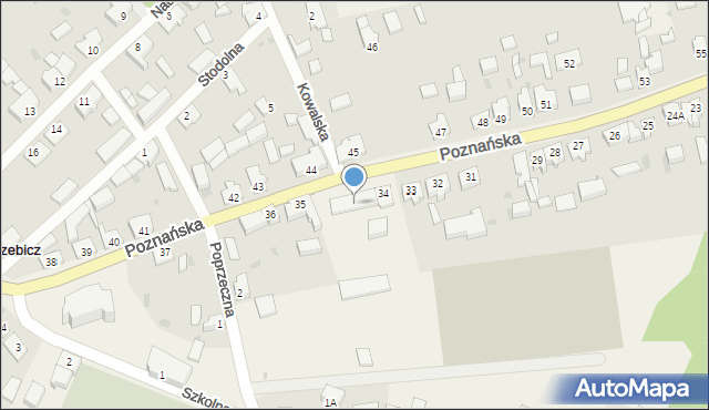 Trzebicz, Poznańska, 34a, mapa Trzebicz