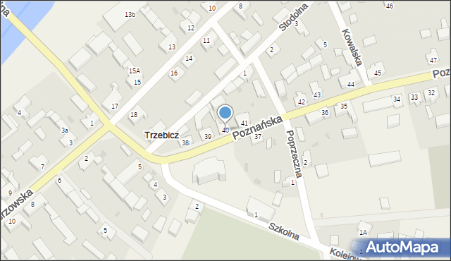 Trzebicz, Poznańska, 40, mapa Trzebicz