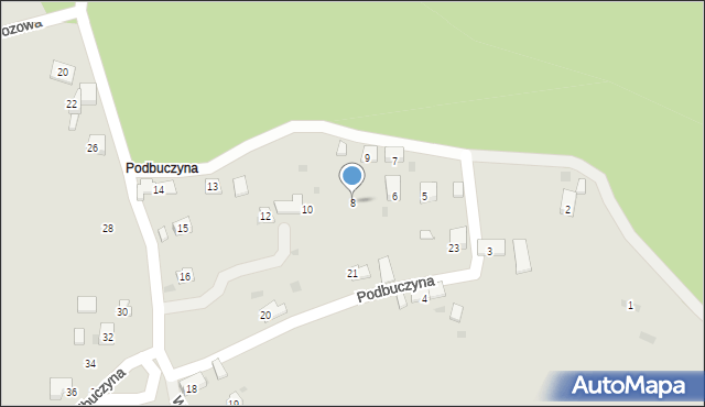 Trzebinia, Podbuczyna, 8, mapa Trzebinia