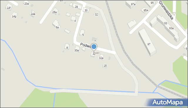 Trzebinia, Podwale, 12, mapa Trzebinia