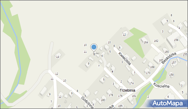 Trzebinia, Pod Kasztanami, 8, mapa Trzebinia