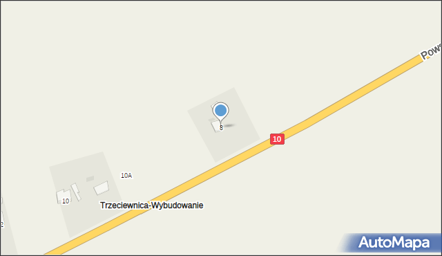 Trzeciewnica, Powstańców Wielkopolskich, 8, mapa Trzeciewnica