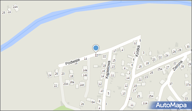 Tuchów, Podwale, 12, mapa Tuchów