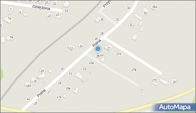 Tuchów, Polna, 25, mapa Tuchów