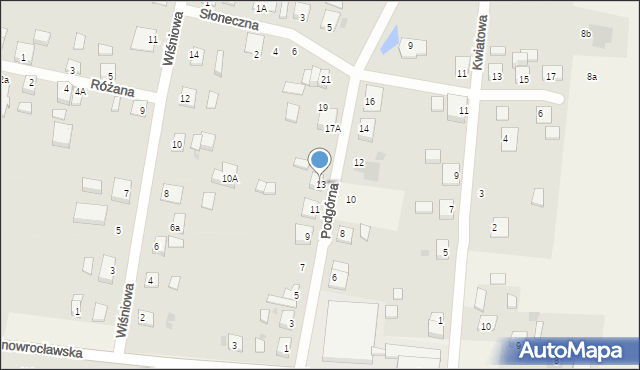 Tuczno, Podgórna, 13, mapa Tuczno
