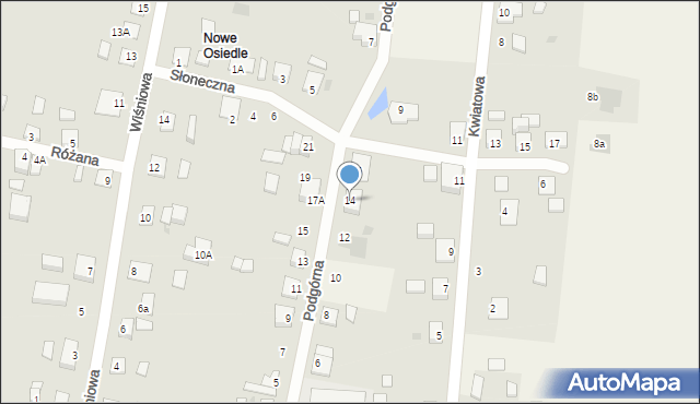 Tuczno, Podgórna, 14, mapa Tuczno